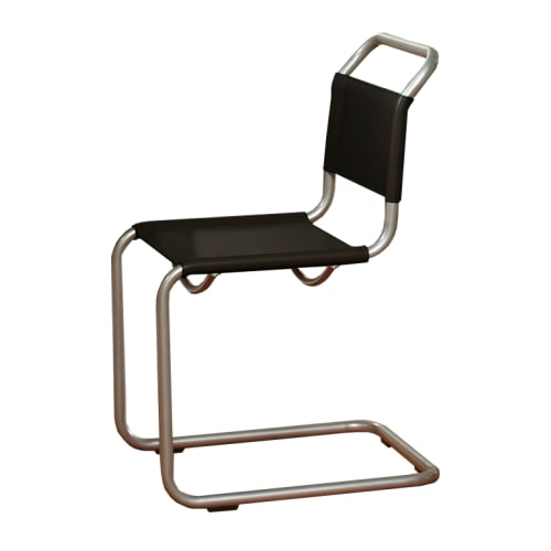 SoHo Desk Chair, Platinum Frame with Matte Black Fabric